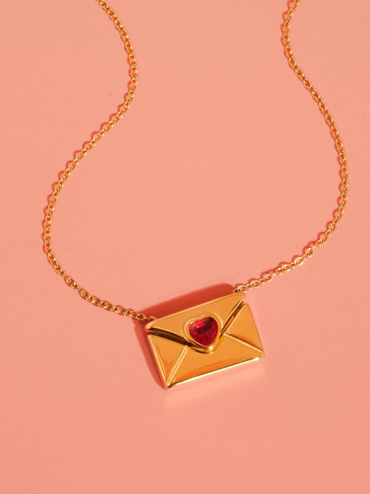 Letter 18K Gold Non-Tarnish Love Letter Heart Necklace: Yellow Gold - The Mustard Seed Collection, The Seed