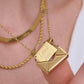 Letter 18K Gold Non-Tarnish Love Letter Heart Necklace: Yellow Gold - The Mustard Seed Collection, The Seed