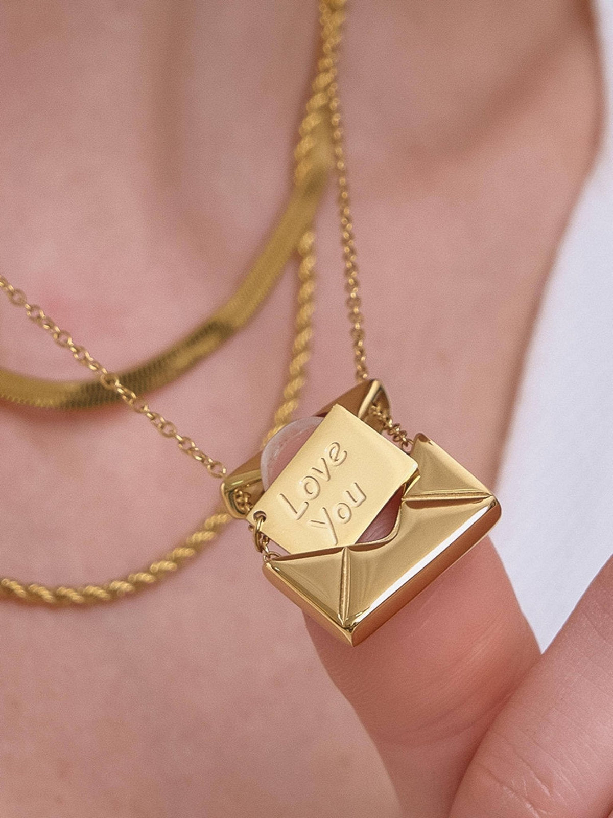 Letter 18K Gold Non-Tarnish Love Letter Heart Necklace: Yellow Gold - The Mustard Seed Collection, The Seed