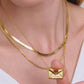 Letter 18K Gold Non-Tarnish Love Letter Heart Necklace: Yellow Gold - The Mustard Seed Collection, The Seed