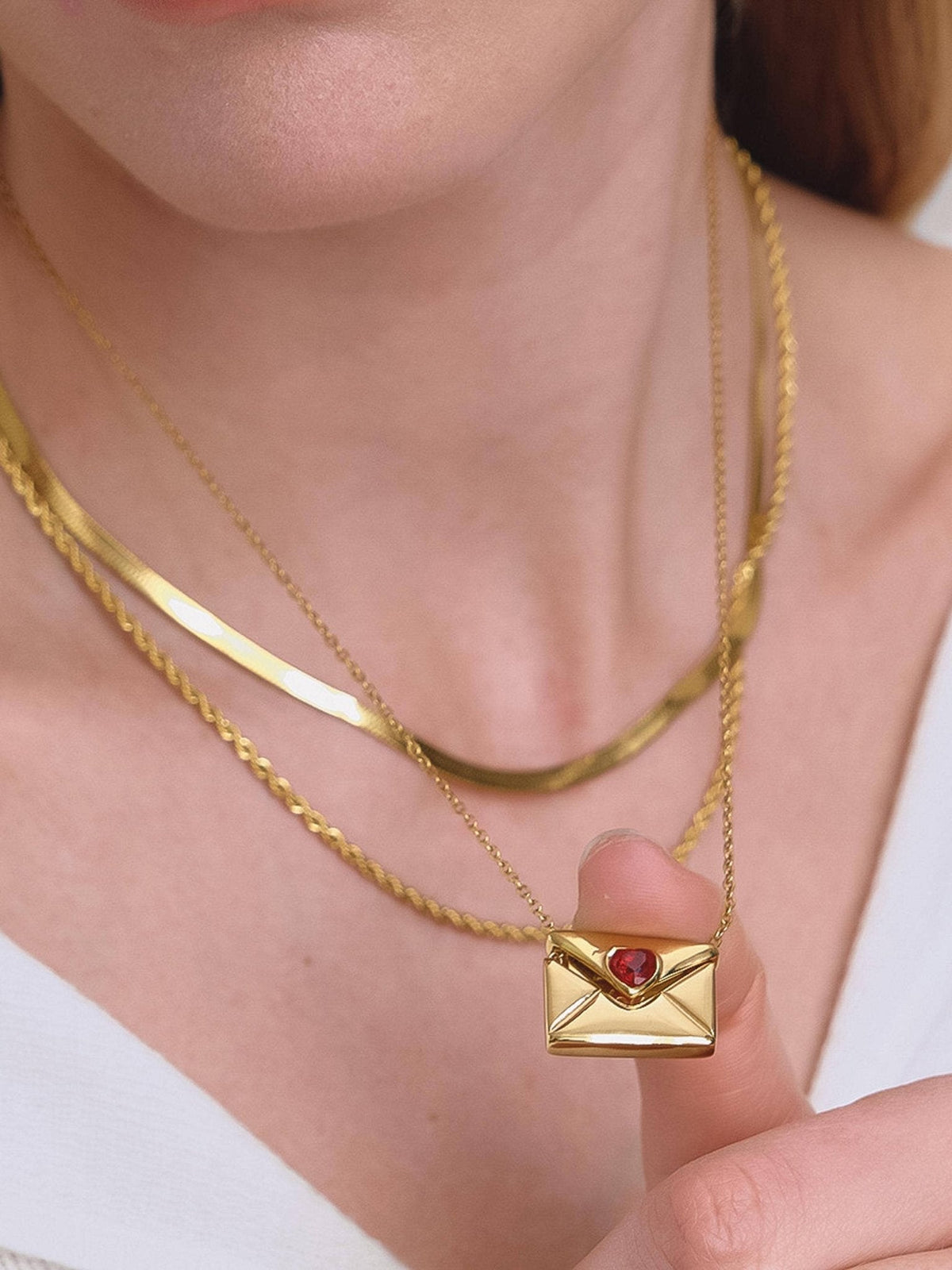 Letter 18K Gold Non-Tarnish Love Letter Heart Necklace: Yellow Gold - The Mustard Seed Collection, The Seed