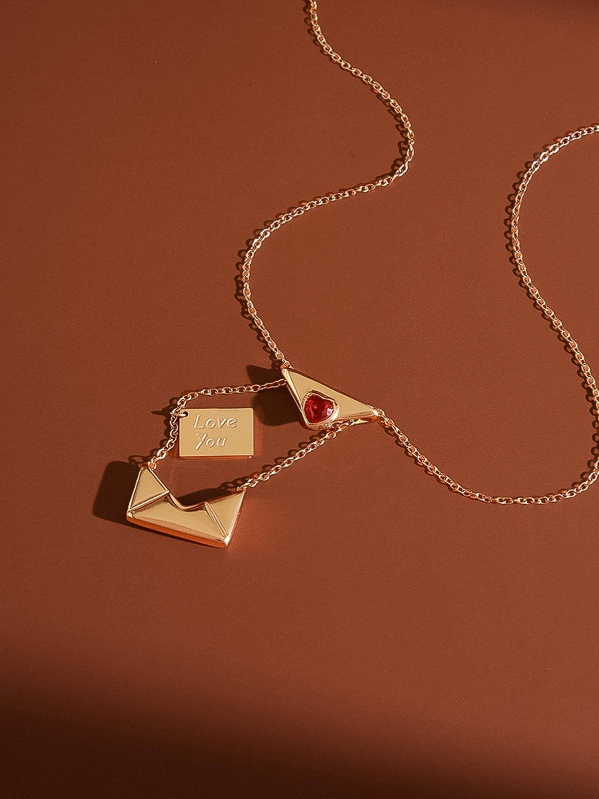 Letter 18K Gold Non-Tarnish Love Letter Heart Necklace: Yellow Gold - The Mustard Seed Collection, The Seed