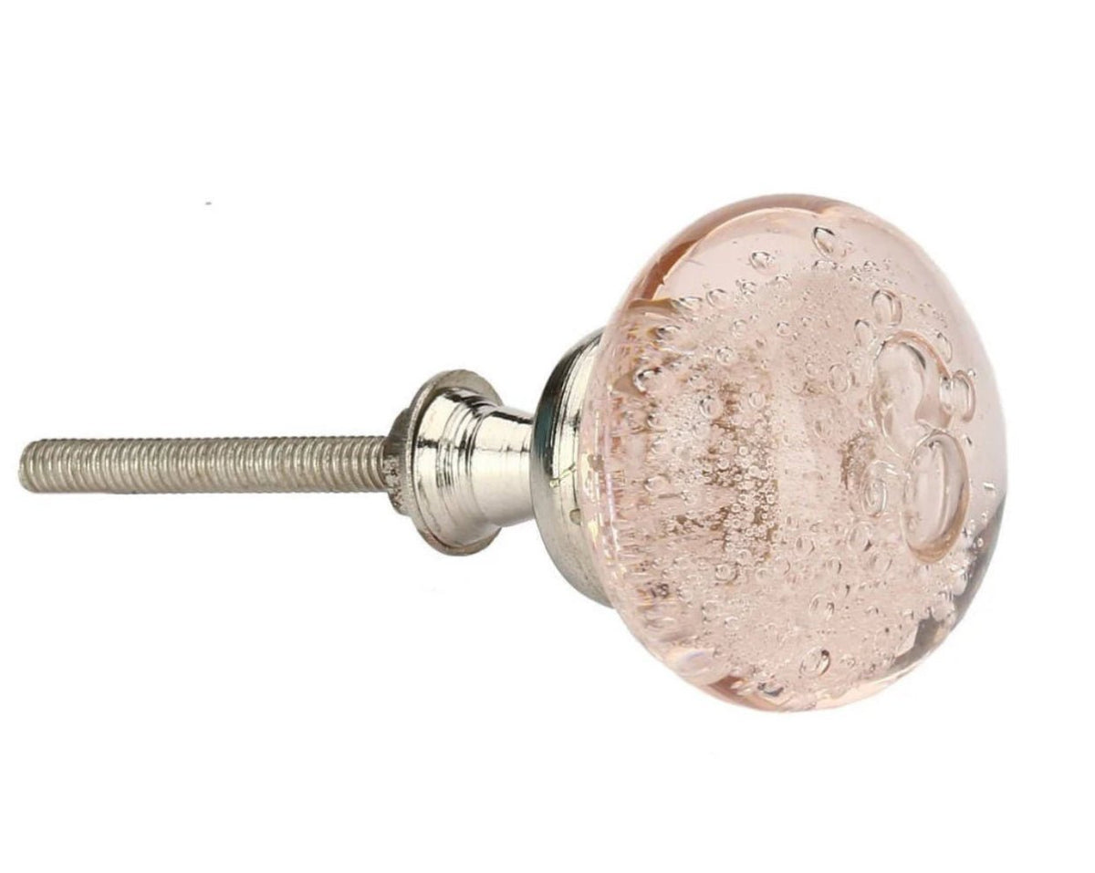 Light Pink Bubble Glass Knobs - The Mustard Seed Collection, The Seed