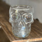 Light-Up Glass Skull 3-Wick Candle or Dish Holder
