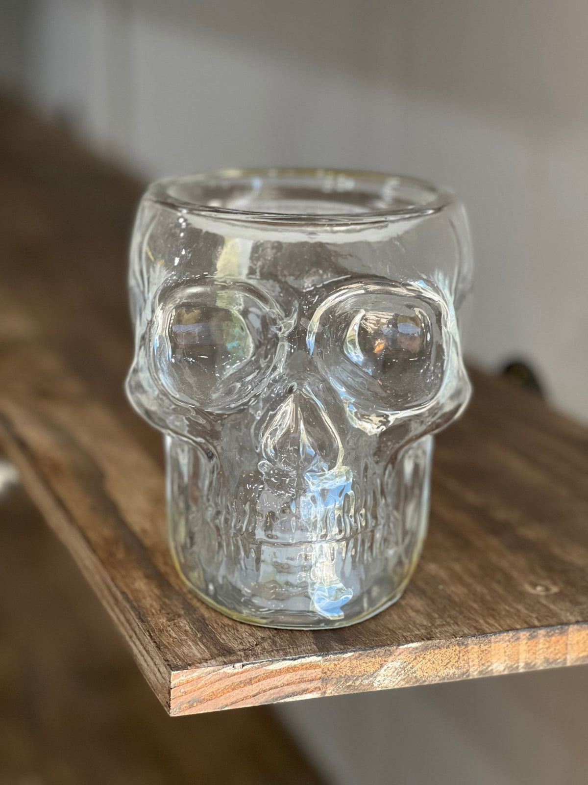 Light-Up Glass Skull 3-Wick Candle or Dish Holder