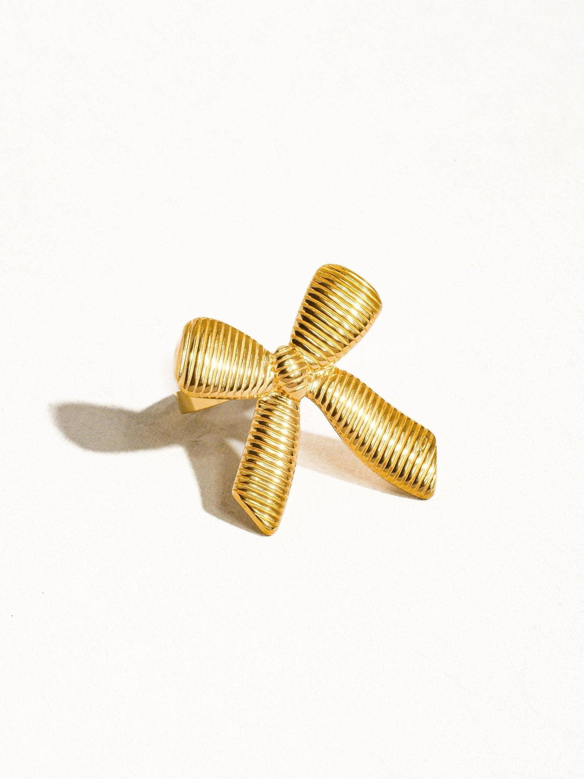 Lillian 18K Gold Non-Tarnish Bow Stud & Ring: Yellow Gold / Stud - The Mustard Seed Collection, The Seed