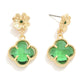 Linked Clover Post Drop Earrings Featuring Metal Tones & Glass Crystal 