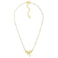 Linked Pearl Beads Necklace With Bow Pendant