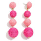 Linked Raffia Wrapped Balls Post Drop Earrings - The Mustard Seed Collection, The Seed
