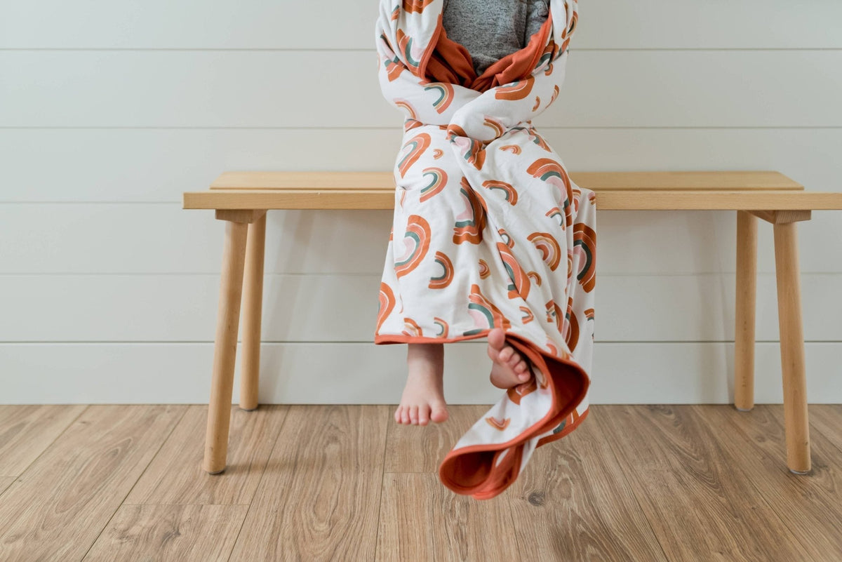 Little Rainbow Child Size Swaddle Blanket, Sensory Friendly - The Mustard Seed Collection, The Seed