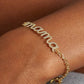Lolana 18K Gold Non-Tarnish CZ Mama Script Bracelet: Yellow Gold - The Mustard Seed Collection, The Seed