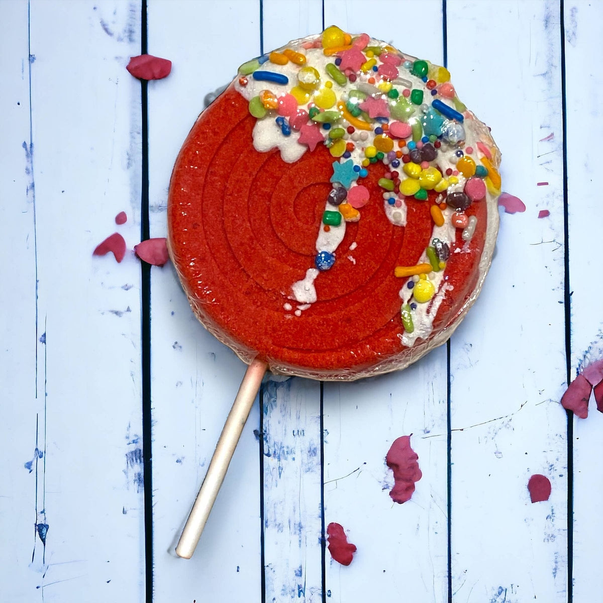 Lollipop Bath Bomb - Red Orange - The Mustard Seed Collection, The Seed