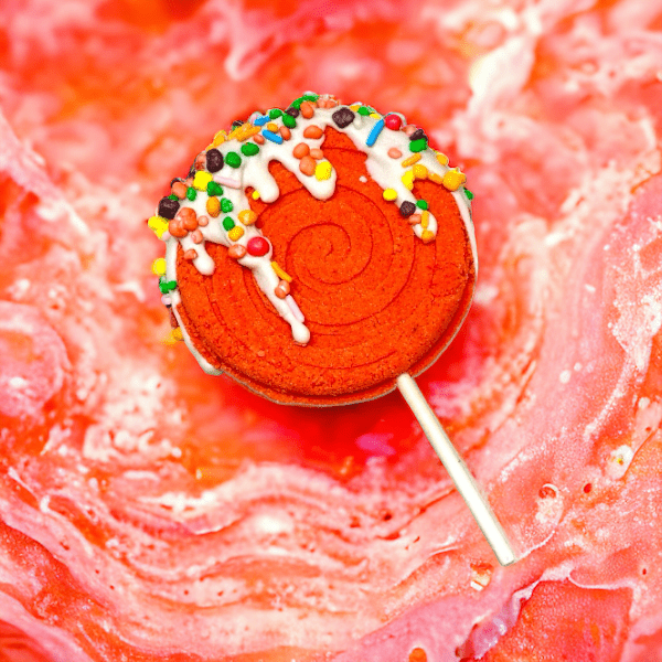 Lollipop Bath Bomb - Red Orange - The Mustard Seed Collection, The Seed
