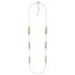 Long Metal Chain Link Necklace Featuring Laser Cut Flower Bar Charms - The Mustard Seed Collection, The Seed