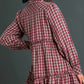 Long Sleeve Ruffle Plaid Dress