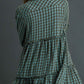 Long Sleeve Ruffle Plaid Dress
