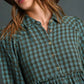 Long Sleeve Ruffle Plaid Dress