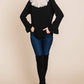 Long Sleeve Top with Lace Patch: Black - The Mustard Seed Collection, The Seed