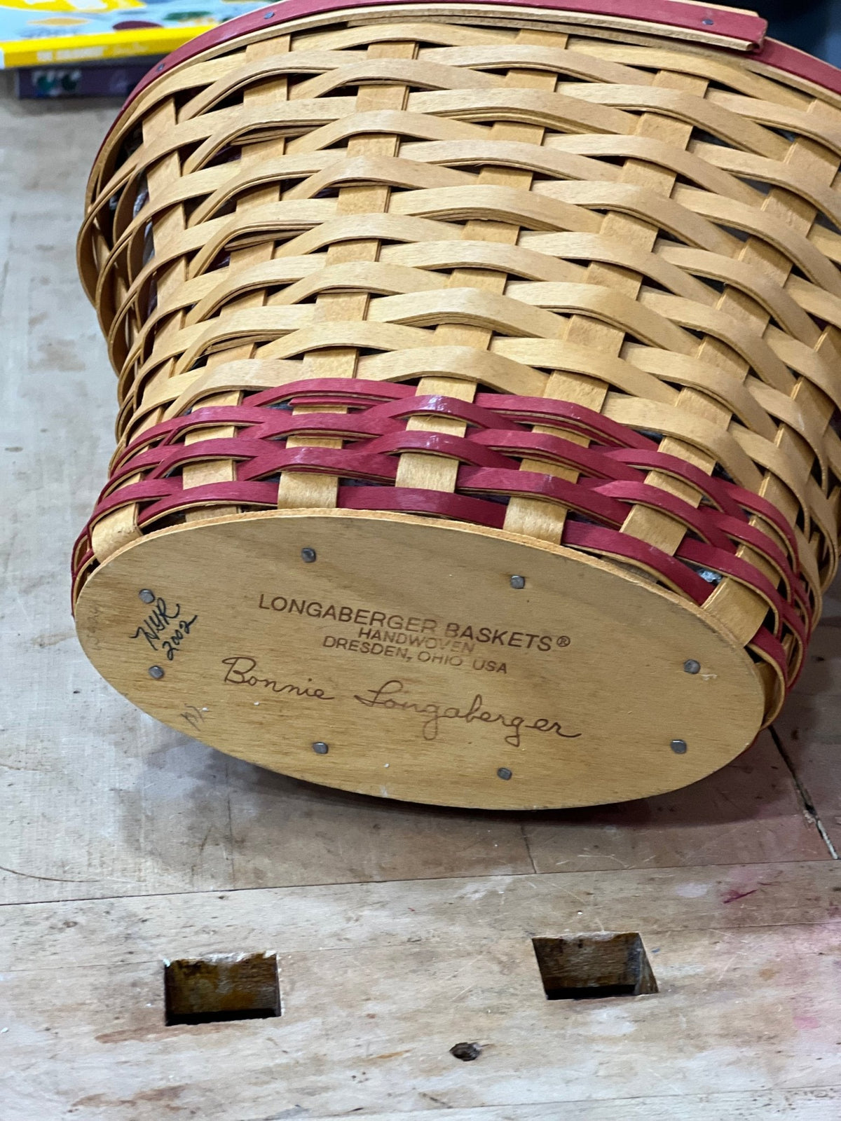Longaberger 2002 May Series Geranium Basket with a Fabric & Plastic Liner 