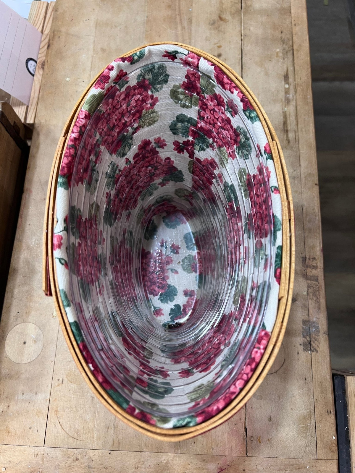 Longaberger 2002 May Series Geranium Basket with a Fabric & Plastic Liner 