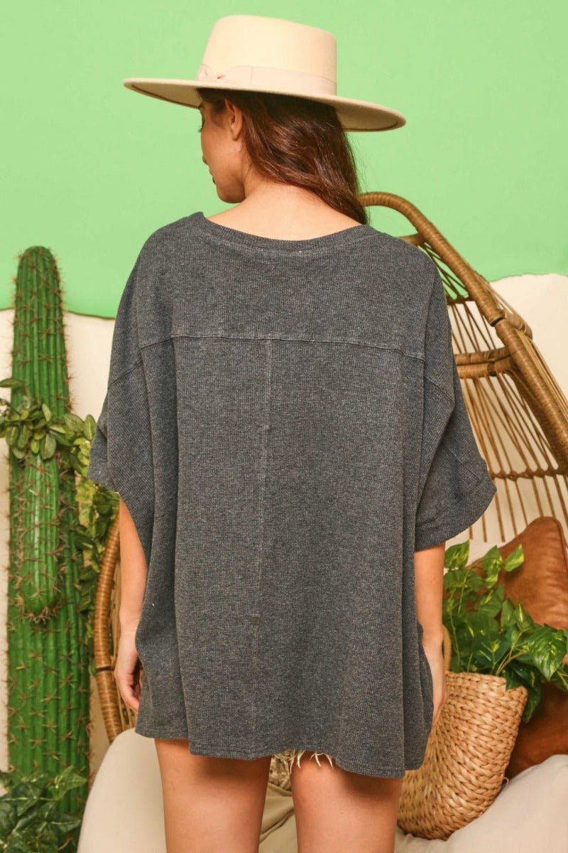 Loose Fit Top with "Mama" Camo Patch - The Mustard Seed Collection, The Seed