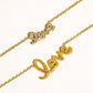 LOVE 18K Gold Non-Tarnish Love Letter Necklace: Amour-Gold - The Mustard Seed Collection, The Seed