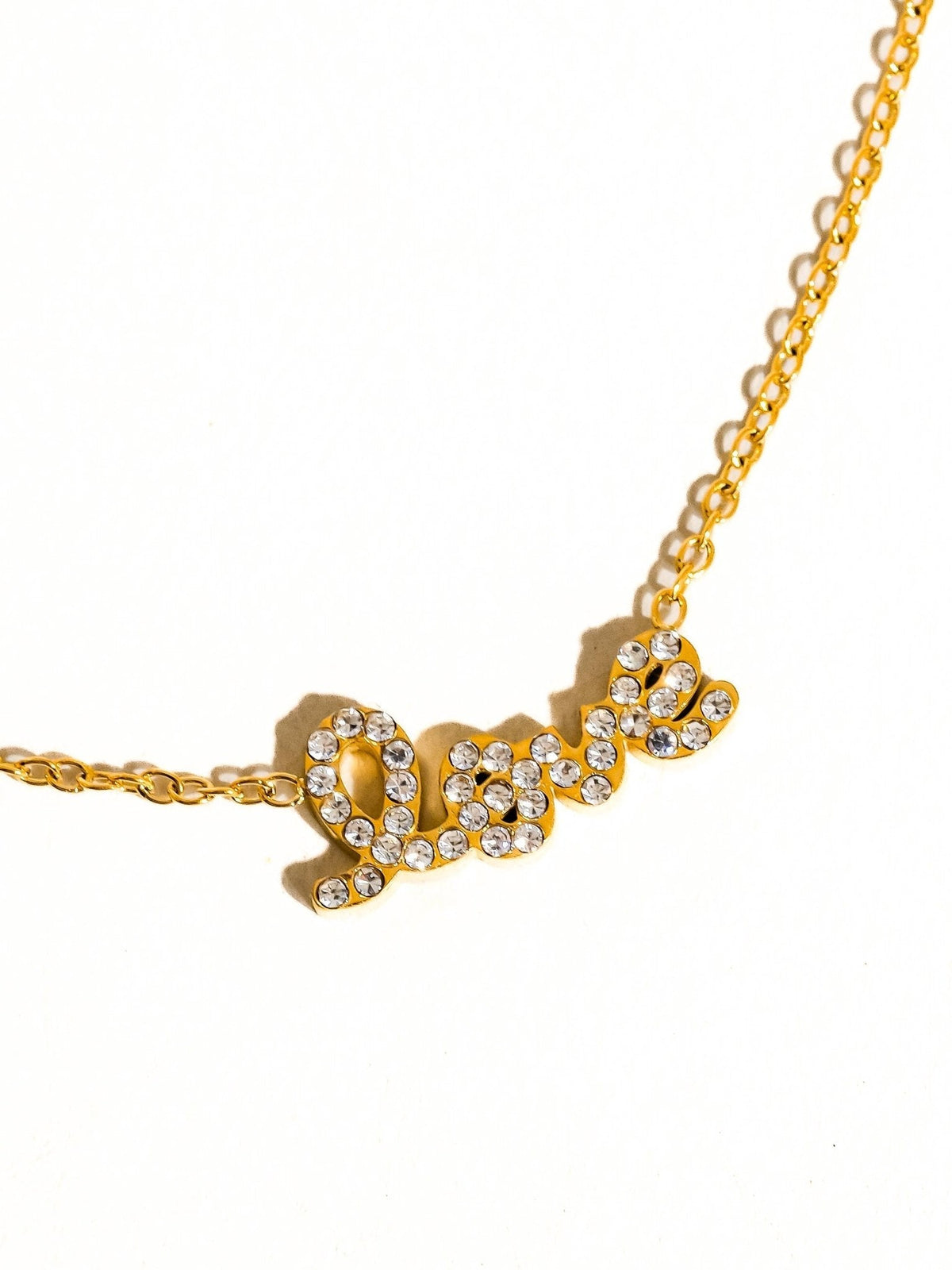 LOVE 18K Gold Non-Tarnish Love Letter Necklace: Amour-Gold - The Mustard Seed Collection, The Seed