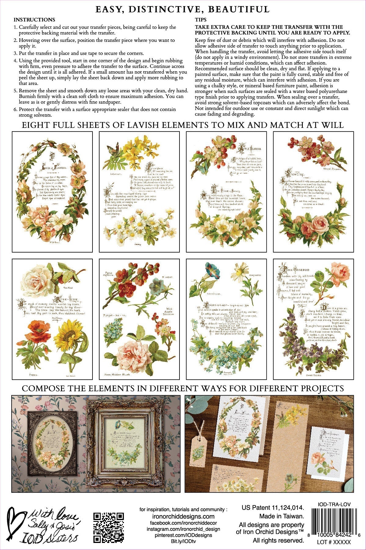 Lover of Flowers IOD Transfer 8x12 Pad - The Mustard Seed Collection, The Seed