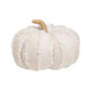 Lrg. White Fuzzy Stripes Fall Fabric Pumpkin - The Mustard Seed Collection, The Seed