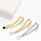 Magnetic Chain Link Bracelet Featuring Cubic Zirconia & Pearl Clover Charm - The Mustard Seed Collection, The Seed