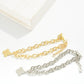 Magnetic Chain Link Bracelet Featuring Metal Tone Clover Charm - The Mustard Seed Collection, The Seed