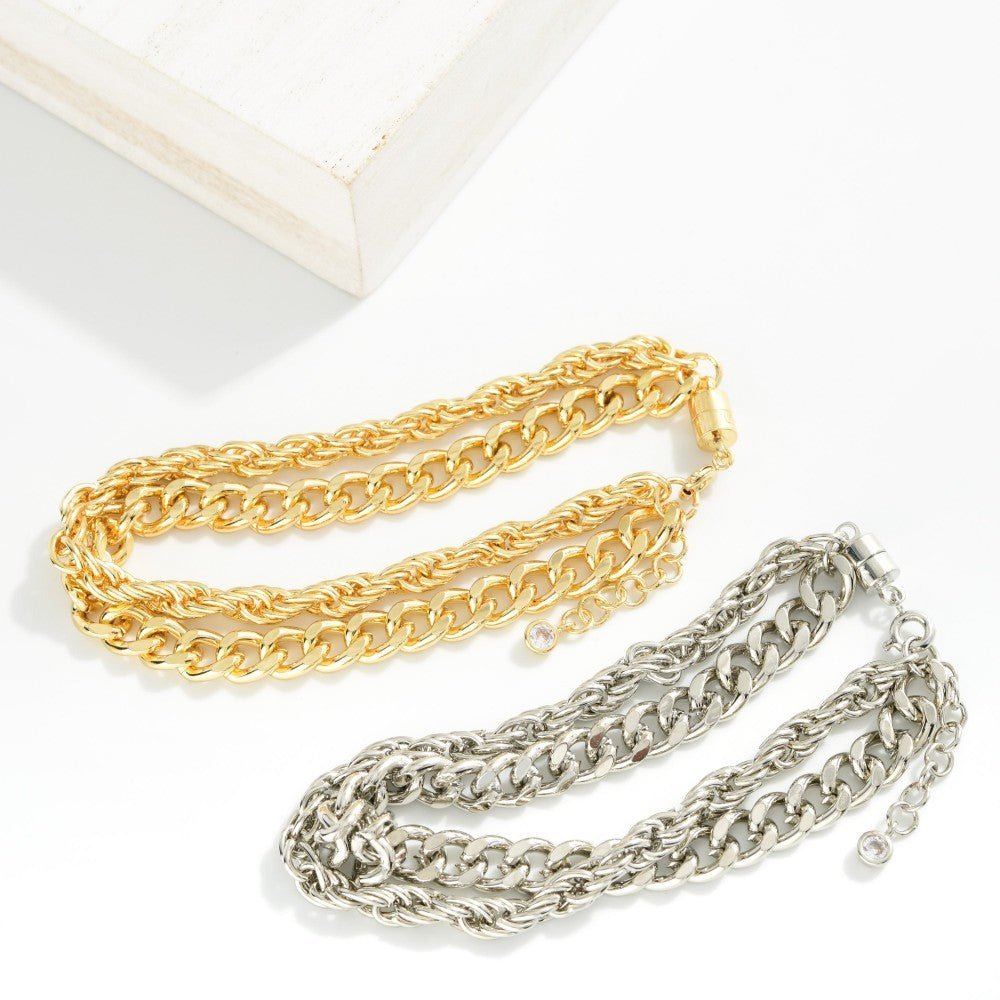 Magnetic Layered Chain Link Bracelet - The Mustard Seed Collection, The Seed