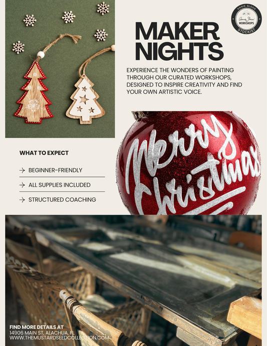 Annie Sloan Paint Workshop, Ornament Set or Holiday Tray: Dec 10th 5:30pm-7:30pm