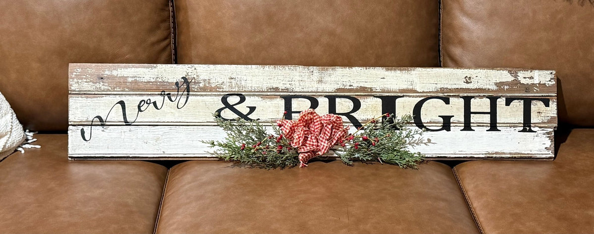 Merry & Bright Wood Sign - The Mustard Seed Collection, The Seed