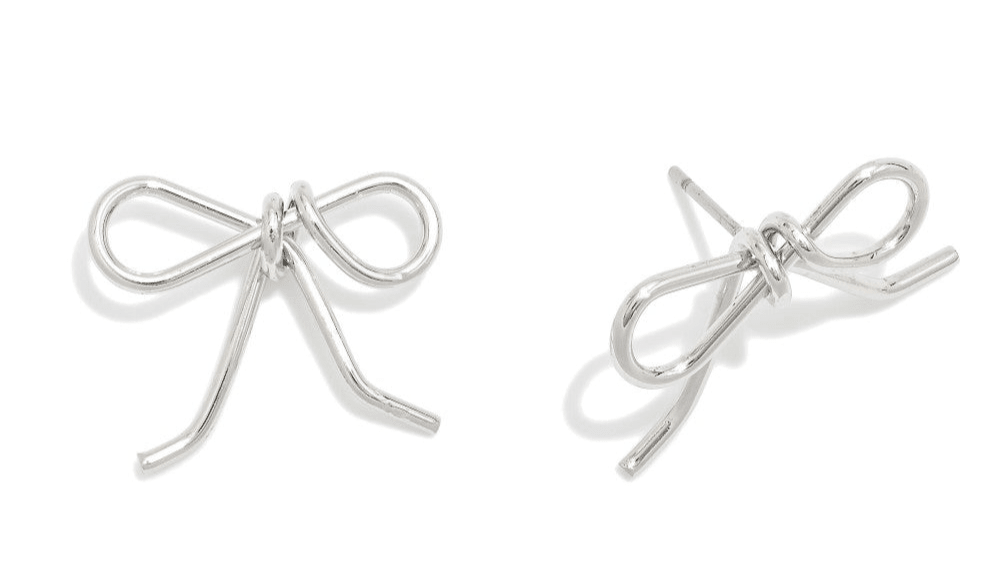 Metal bow Earrings Large Smooth Bow