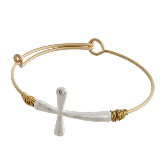 Metal Bracelet with Cross - The Mustard Seed Collection, The Seed
