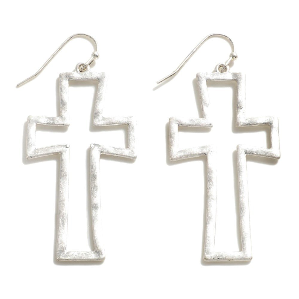 Metal Cross Drop Earrings - The Mustard Seed Collection, The Seed