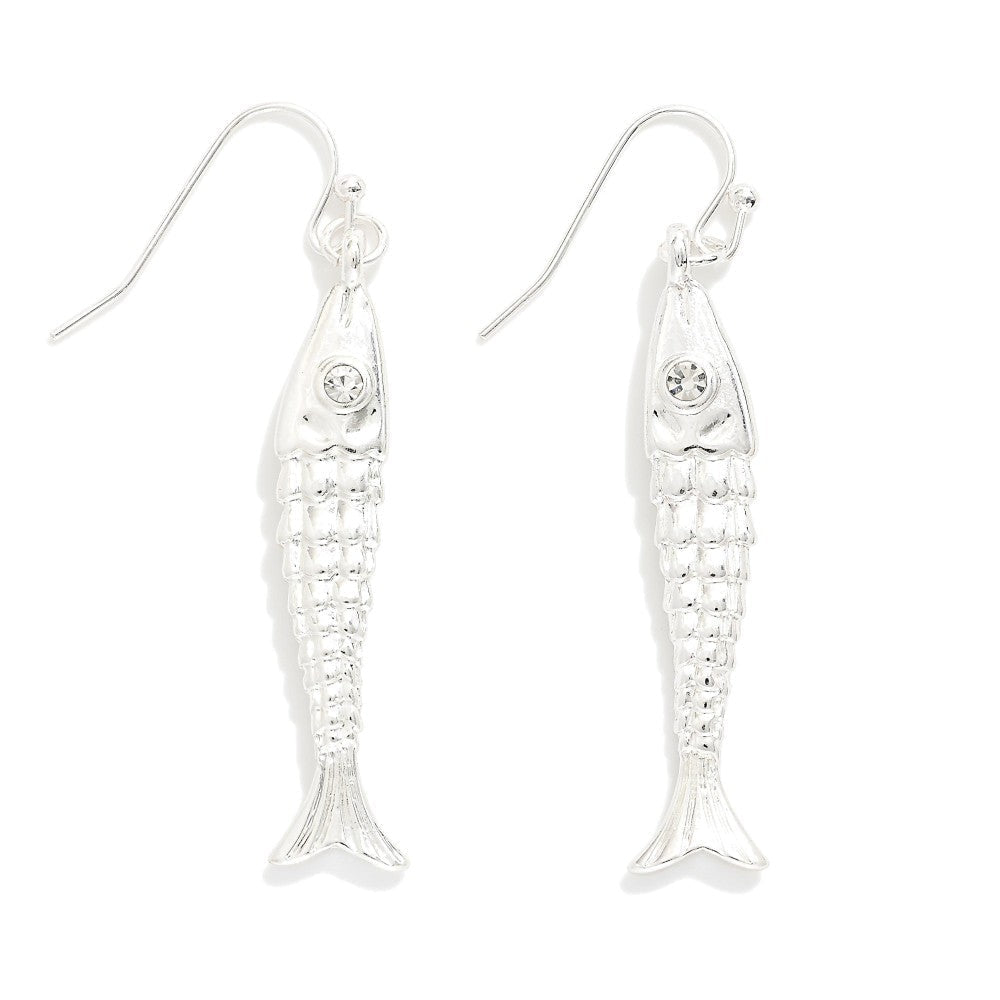 Metal Fish Drop Earrings 