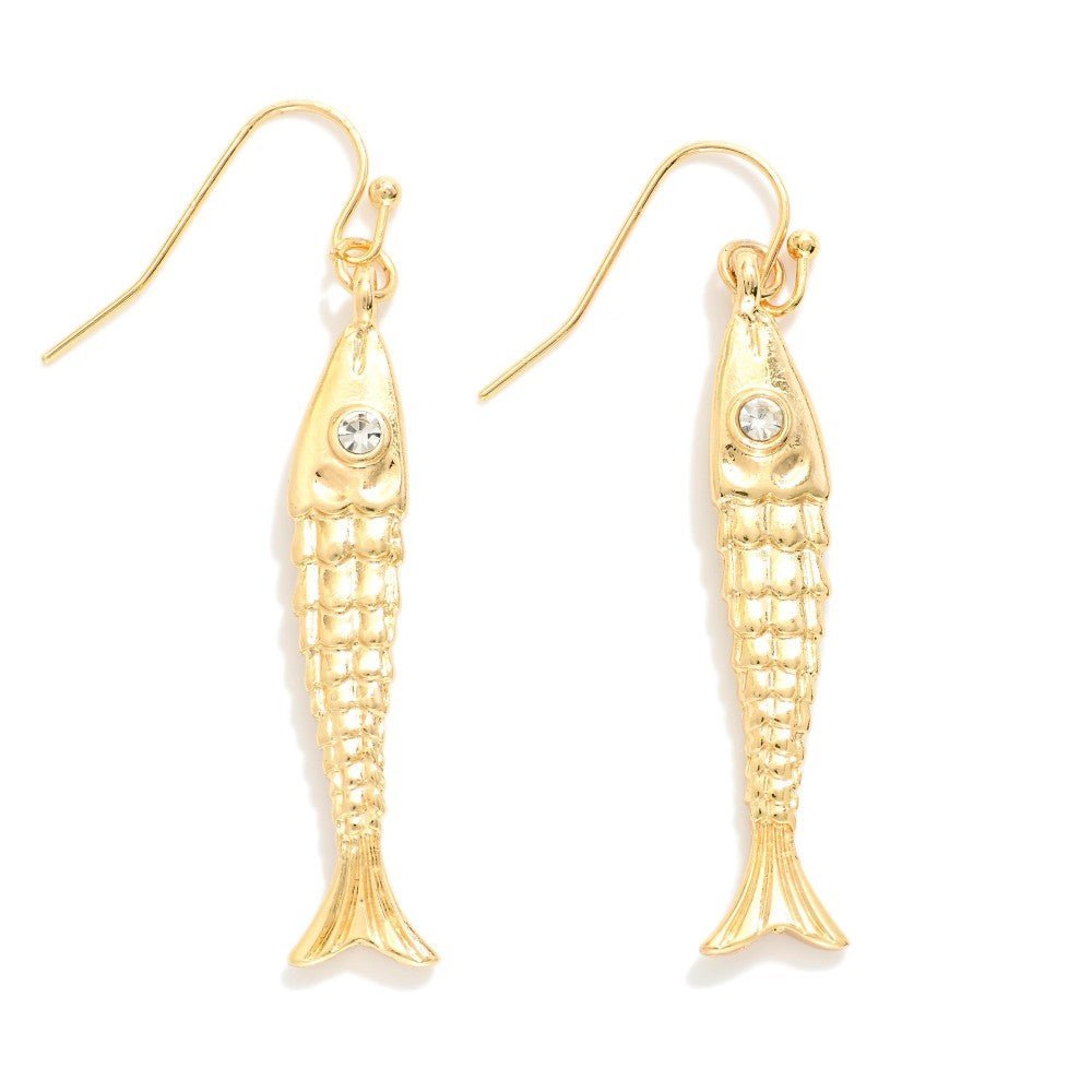 Metal Fish Drop Earrings 