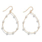Metal Teardrop Drop Earrings Featuring Pearl Accents - The Mustard Seed Collection, The Seed