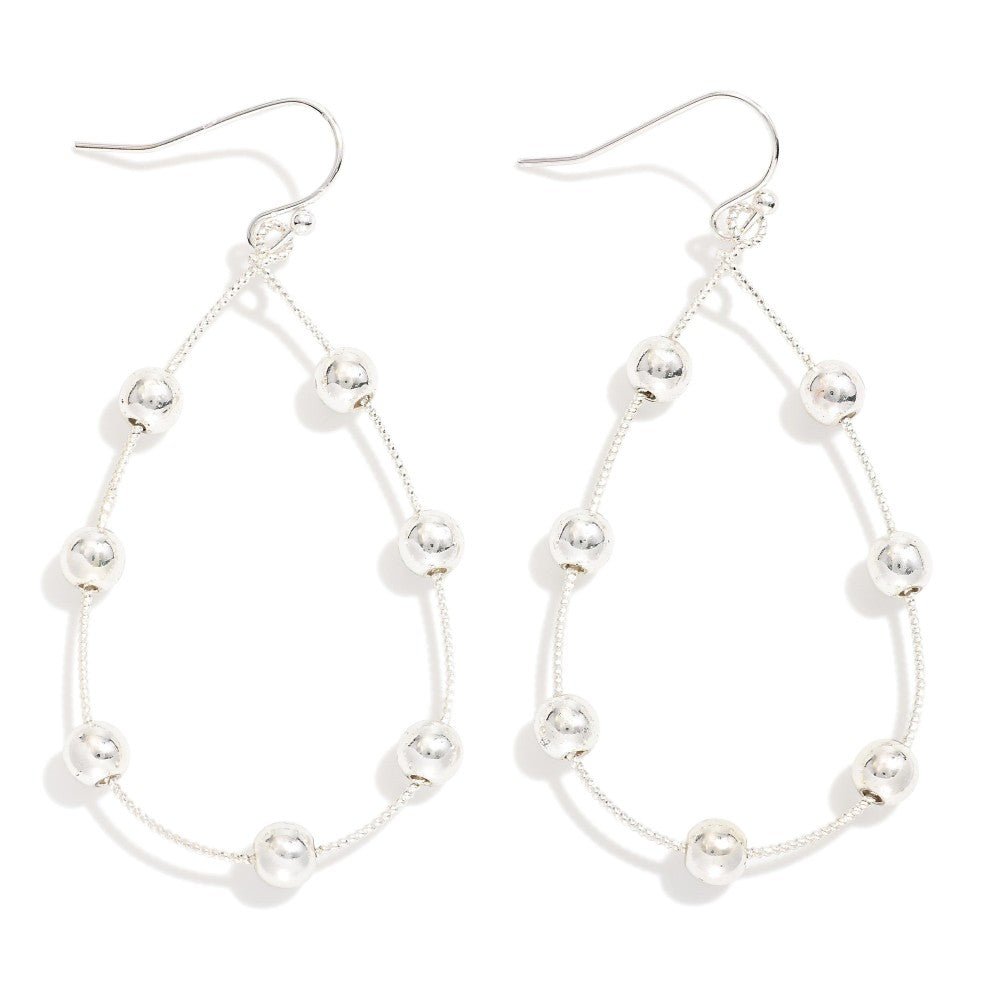 Metal Teardrop Drop Earrings Featuring Pearl Accents - The Mustard Seed Collection, The Seed