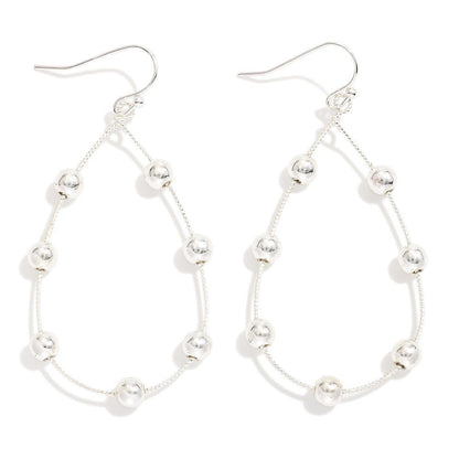 Metal Teardrop Drop Earrings Featuring Pearl Accents - The Mustard Seed Collection, The Seed