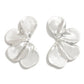 Metal Tone Flower Petal Drop Earrings Silver - The Mustard Seed Collection, The Seed