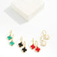 Metal Tone Hoop Earrings Featuring Glass Crystal Dangle Detail 
