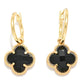 Metal Tone Hoop Earrings Featuring Glass Crystal Dangle Detail 