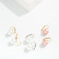Metal Tone Hoop & Pearl Drop Earrings
