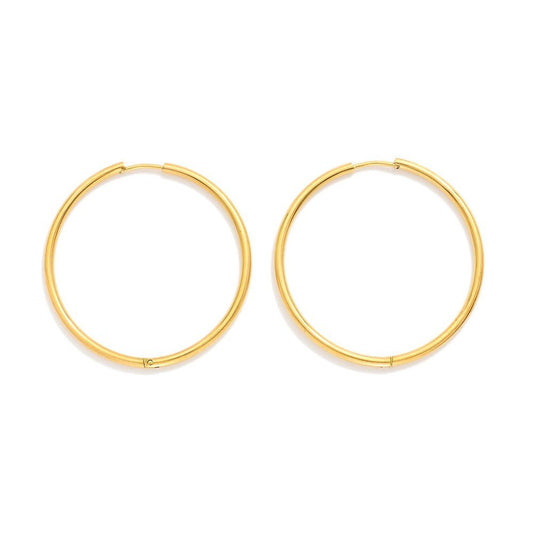Metal Tone Huggie Hoop Earrings