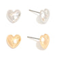 Metal Tone Puffy Heart Stud Earrings