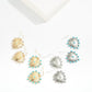 Metal Tone Ribbed Heart Drop Earrings Featuring Studded Rhinestones - The Mustard Seed Collection, The Seed