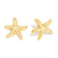 Metal Tone Starfish Post Drop Earrings Gold